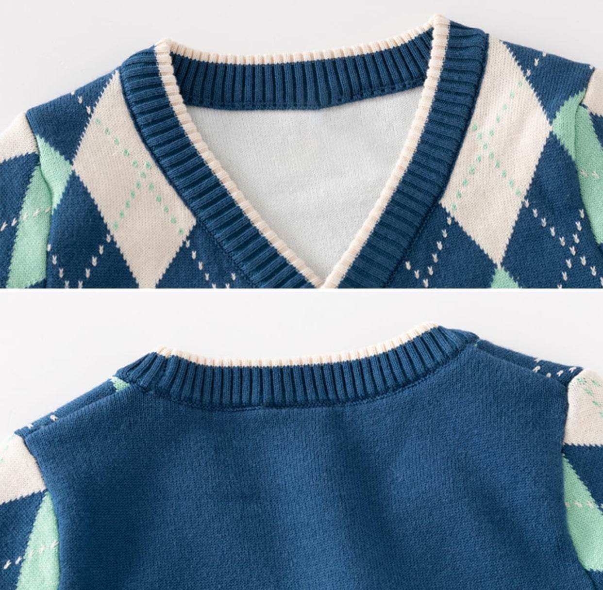 Junior Cardigan aus angenehmen Strick-Mix mit Argyle-Muster