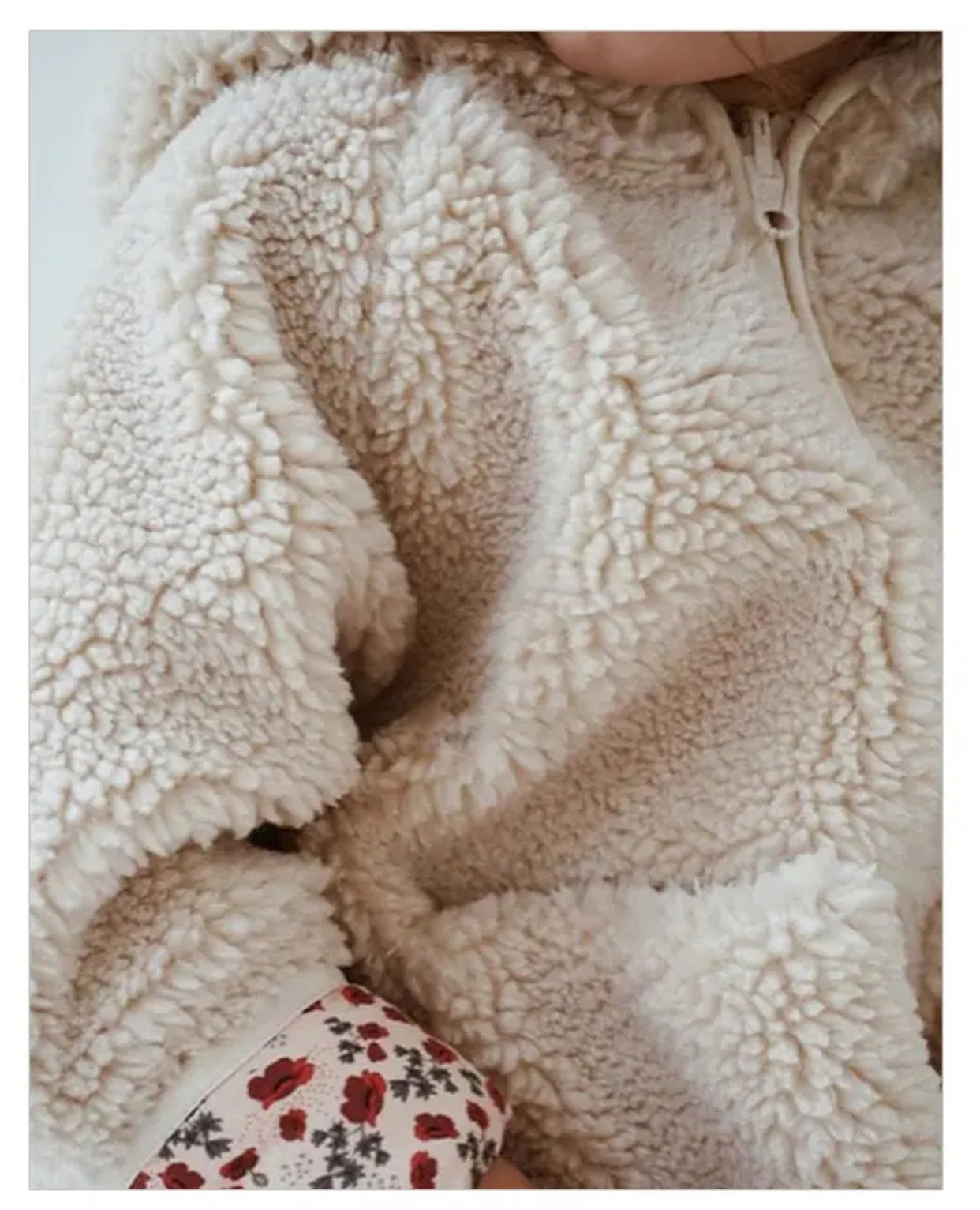 Jacke aus Teddyfleece mit Kapuze