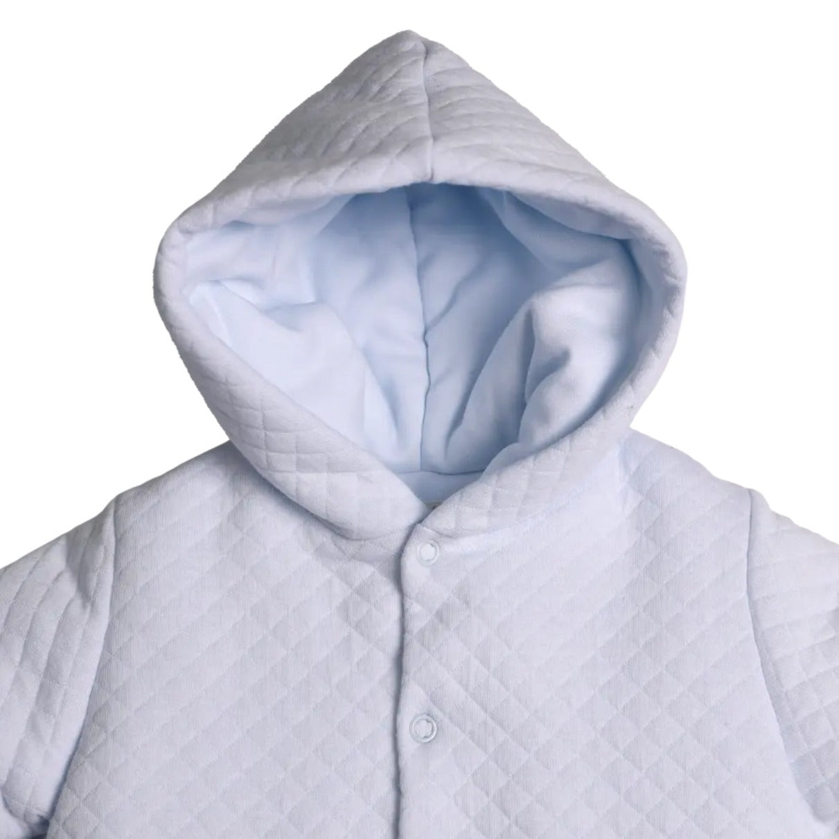 Blau Jacquard Pramsuit Interlock