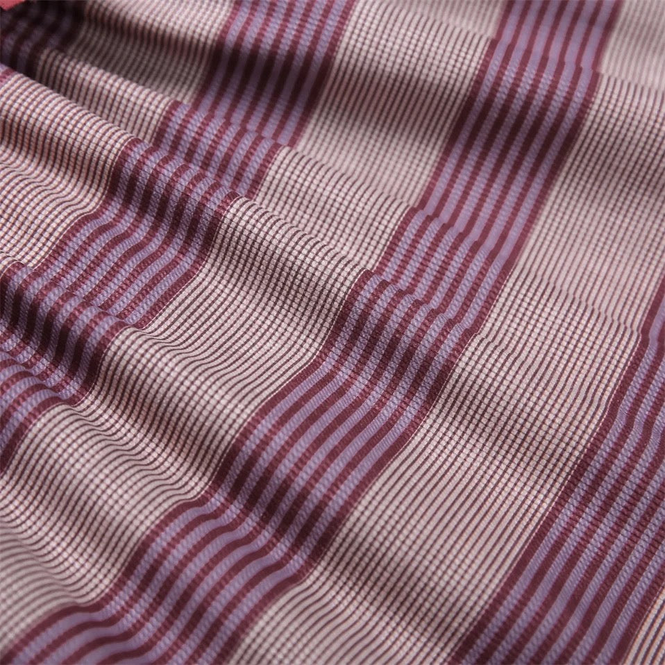 Stripped Dress with Two Ruffles