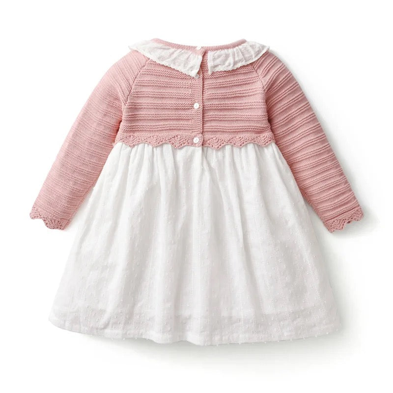 Rosa/Weiß Kleid mit Colar