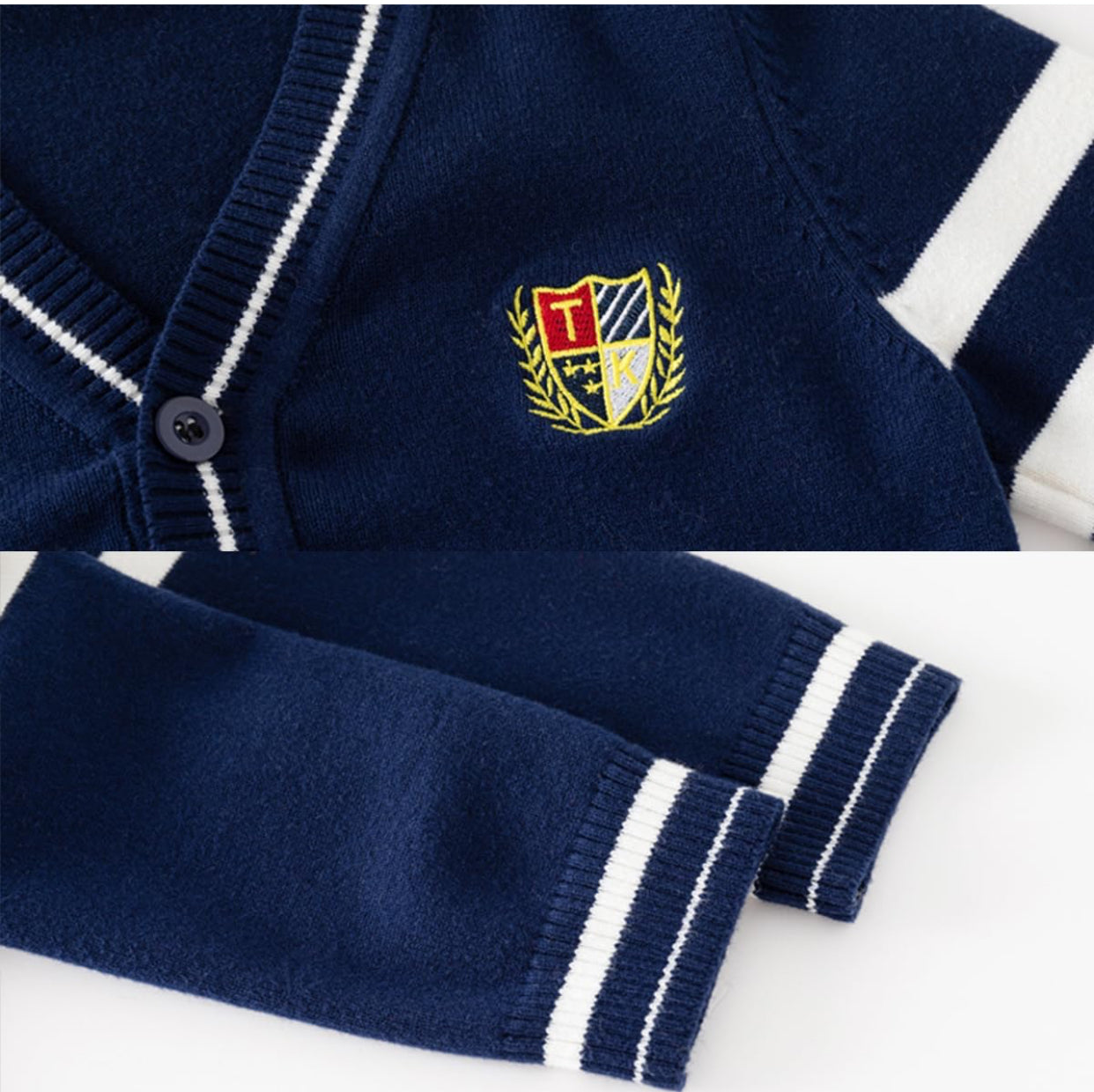 Junior Cardigan aus angenehmen Strick-Mix. Dunkelblau.
