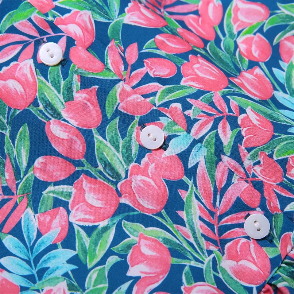 Hand gesmoktes Tulpenkleid