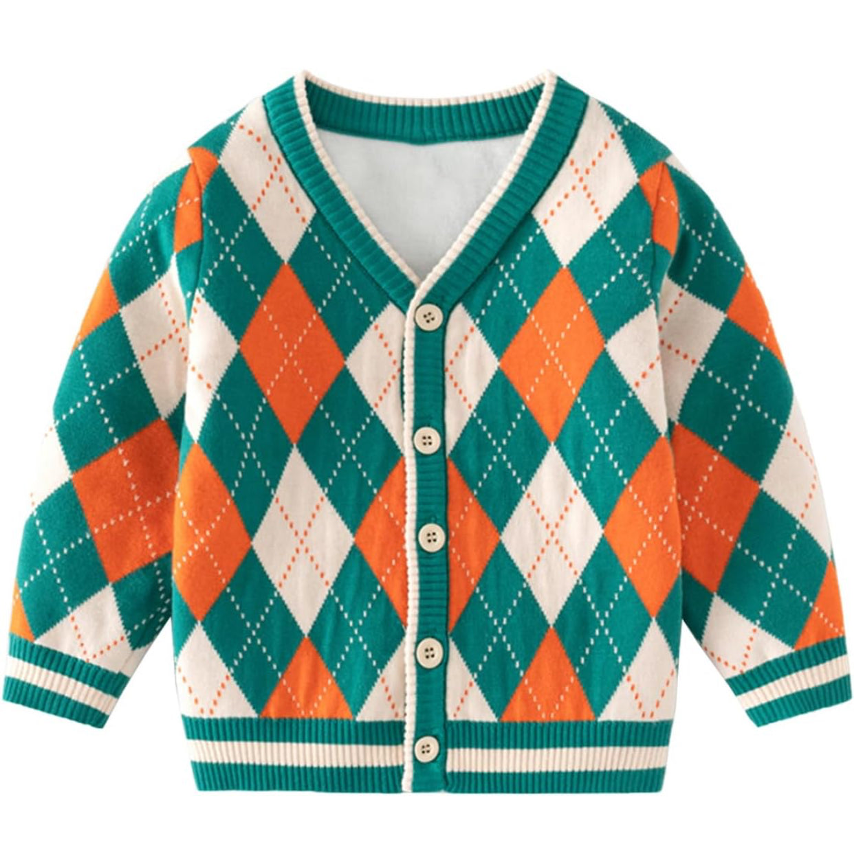 Junior Cardigan aus angenehmen Strick-Mix mit Argyle-Muster