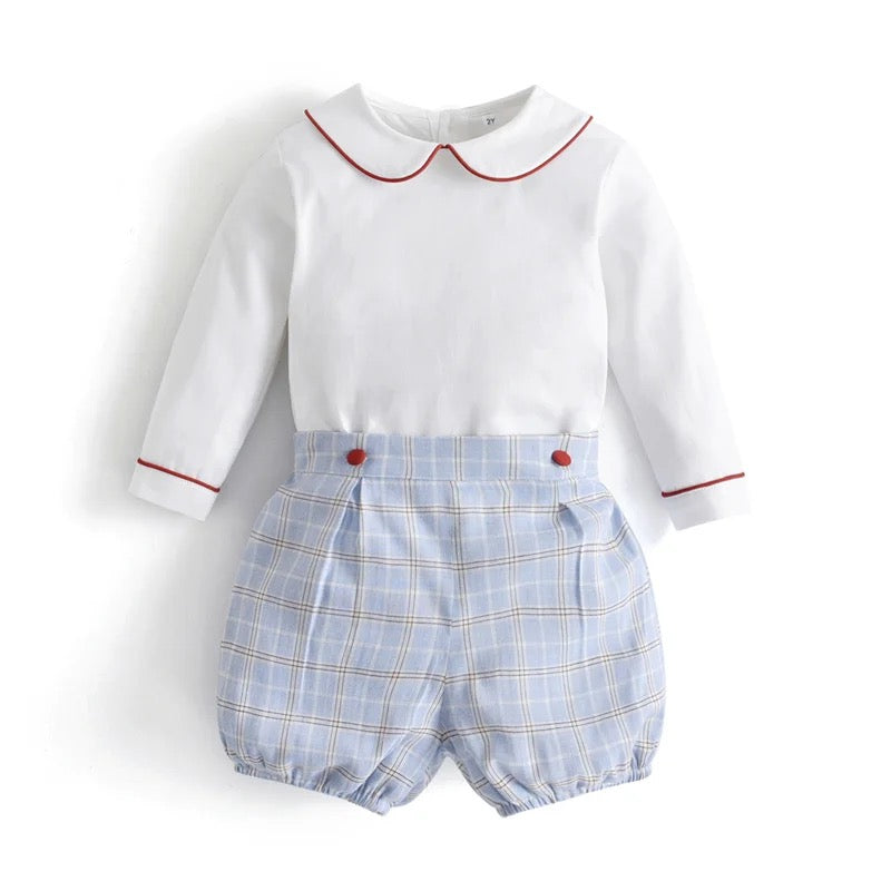 Long Sleeve Two Piece Set in Hellblau