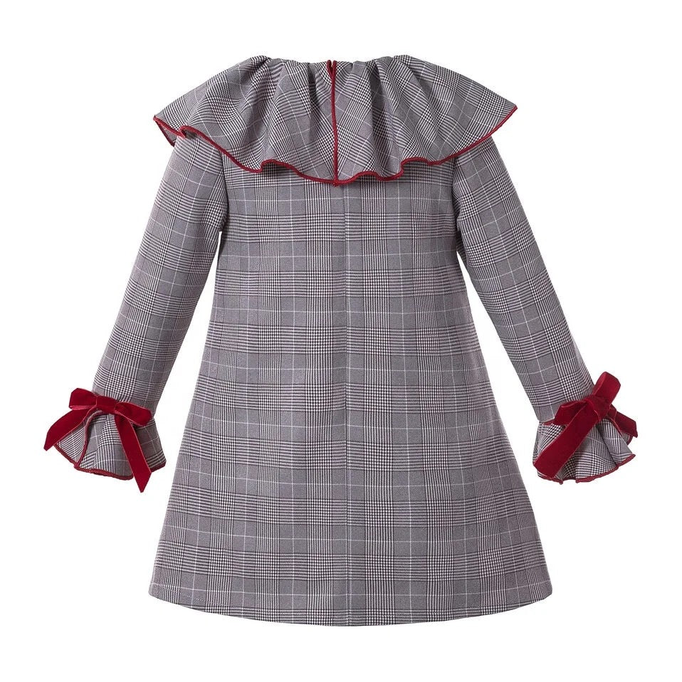 Grey Dress with Red Bow and Headband